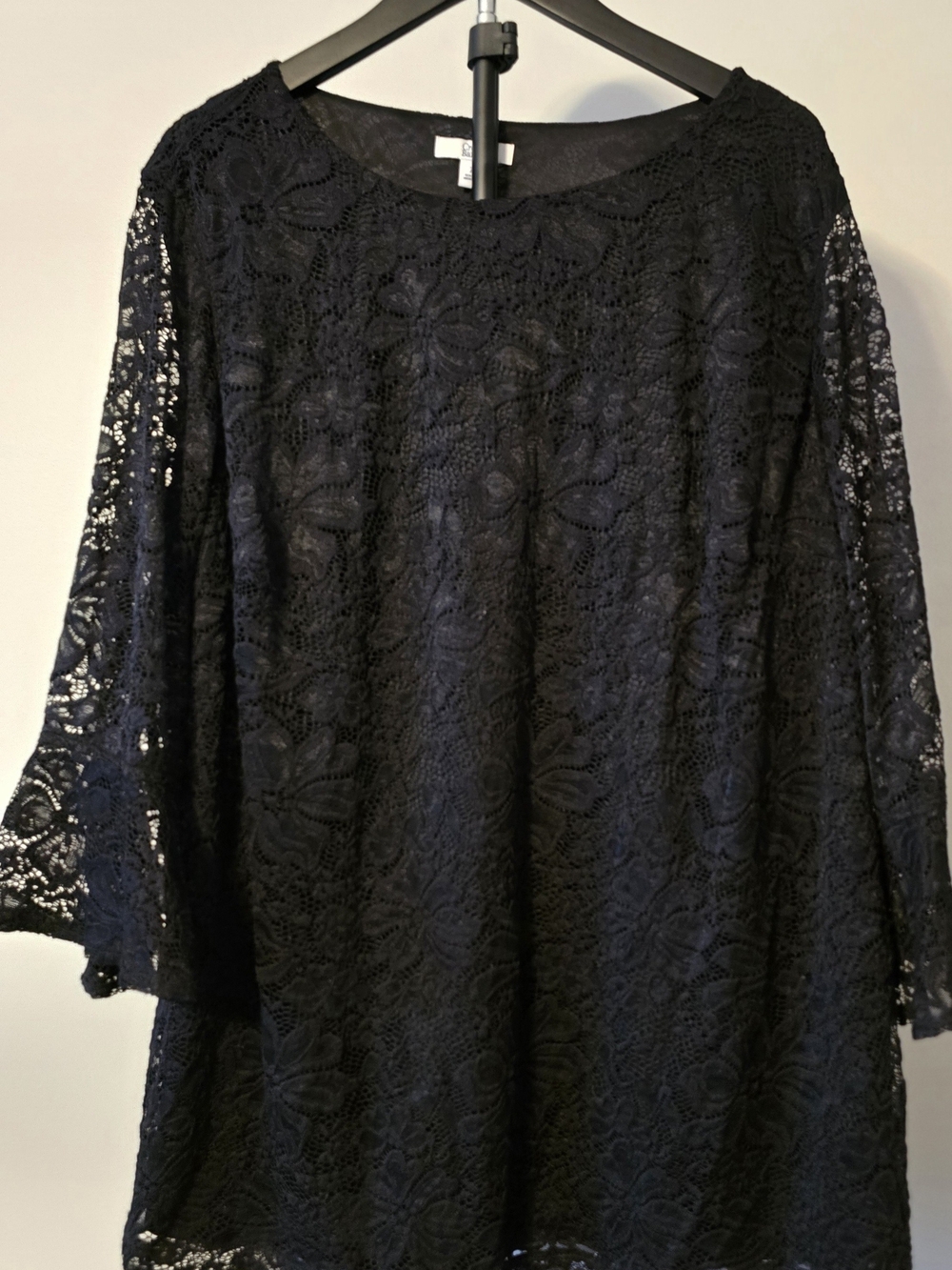 croft & barrow Black Lace Tunic Top 2X